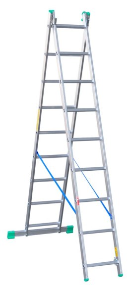 DRABEX DRABINA ALUMINIOWA 2-ELEMENTOWA 421CM 9+9 SZCZEBLI