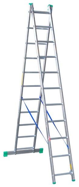 DRABEX DRABINA ALUMINIOWA 2-ELEMENTOWA 533CM 11+11 SZCZEBLI