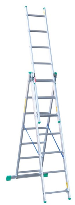DRABEX DRABINA ALUMINIOWA 3-ELEMENTOWA 420CM 7+7+7 SZCZEBLI