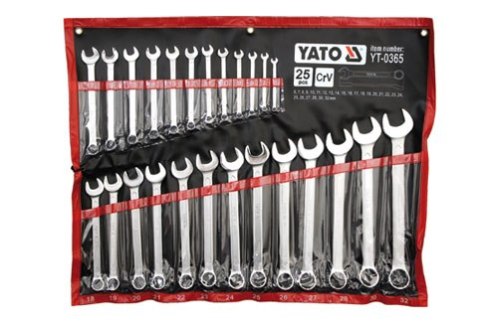YATO KOMPLET KLUCZY PŁASKO-OCZKOWYCH 25-CZĘŚCI 6-32MM POLEROWANE YATO KOMPLET KLUCZY PŁASKO-OCZKOWYCH 25-CZĘŚCI 6-32MM POLEROWANE