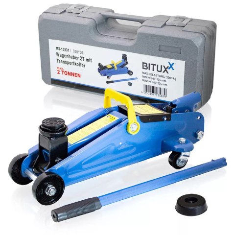 Bituxx Podnośnik hydrauliczny Lewarek żaba 2T z walizką do samochodu i warsztatu Bituxx Podnośnik hydrauliczny Lewarek żaba 2T z walizką do samochodu i warsztatu