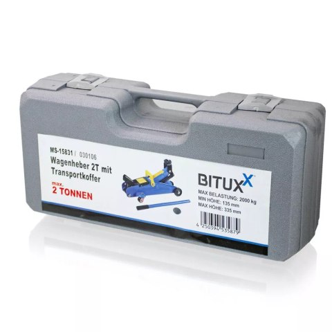 Bituxx Podnośnik hydrauliczny Lewarek żaba 2T z walizką do samochodu i warsztatu Bituxx Podnośnik hydrauliczny Lewarek żaba 2T z walizką do samochodu i warsztatu
