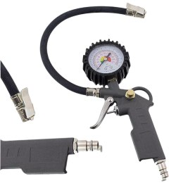 E-hurtownia Pistolet do Pompowania Opon z Manometrem 12 BAR Wąż 370 mm Szybkozłącze