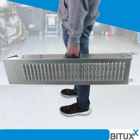 Bituxx Rampa stalowa składana 180 cm 400 kg Antypoślizgowa z uchwytem Bituxx Bituxx Rampa stalowa składana 180 cm 400 kg Antypoślizgowa z uchwytem Bituxx