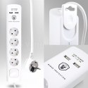 E-hurtownia Przedłużacz 4 gniazda + 2 x USB