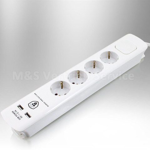 E-hurtownia Przedłużacz 4 gniazda + 2 x USB E-hurtownia Przedłużacz 4 gniazda + 2 x USB