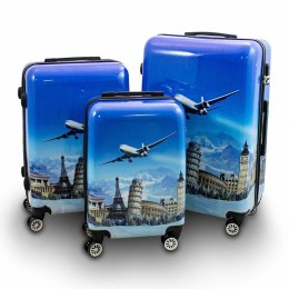 Bituxx Set walizek SAMOLOT 3D