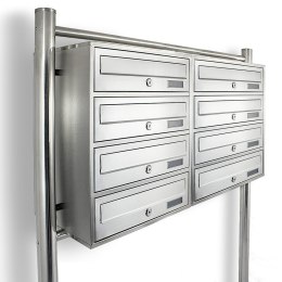 Bituxx SKRZYNKA POCZTOWA LOKATORSKA 2x4 METALLIC STAL NIERDZEWNA