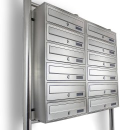 Bituxx SKRZYNKA POCZTOWA LOKATORSKA 2x6 METALLIC STAL NIERDZEWNA