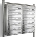 Bituxx SKRZYNKA POCZTOWA LOKATORSKA 2x6 METALLIC STAL NIERDZEWNA