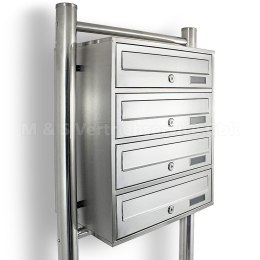 Bituxx SKRZYNKA POCZTOWA LOKATORSKA 4 METALLIC STAL NIERDZEWNA