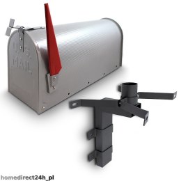 Bituxx Skrzynka Pocztowa Amerykańska Srebrna USA Mailbox z Uchwytem Montażowym
