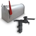 Bituxx Skrzynka Pocztowa Amerykańska Srebrna USA Mailbox z Uchwytem Montażowym