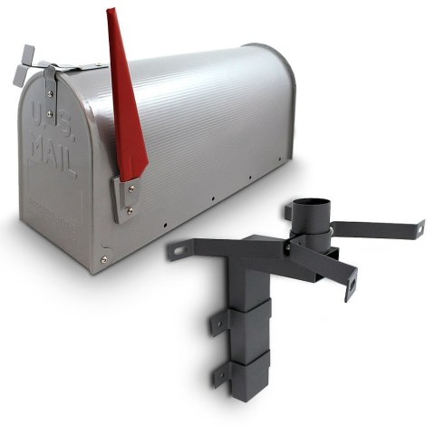 Bituxx Skrzynka Pocztowa Amerykańska Srebrna USA Mailbox z Uchwytem Montażowym Bituxx Skrzynka Pocztowa Amerykańska Srebrna USA Mailbox z Uchwytem Montażowym