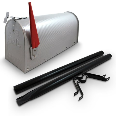 Bituxx Skrzynka na listy amerykańska USA MAIL ze słupkiem (srebrny) Bituxx Skrzynka na listy amerykańska USA MAIL ze słupkiem (srebrny)