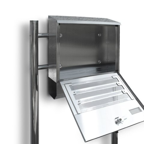 Bituxx Skrzynka pocztowa na listy z gazetnikiem ze stali inox ze stojakami Bituxx Skrzynka pocztowa na listy z gazetnikiem ze stali inox ze stojakami