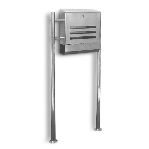 Bituxx Skrzynka pocztowa na listy z gazetnikiem ze stali inox ze stojakami Bituxx Skrzynka pocztowa na listy z gazetnikiem ze stali inox ze stojakami