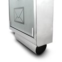 Bituxx Skrzynka pocztowa na listy ze stali inox oraz szkła z gazetnikiem