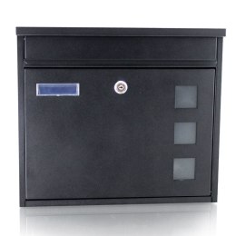 Bituxx Skrzynka pocztowa ścienna Mailbox Letterbox Czarna