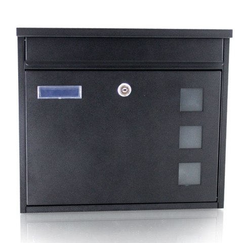 Bituxx Skrzynka pocztowa ścienna Mailbox Letterbox Czarna