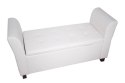 Bituxx Sofa biała z oparciami średnia pufa white pu