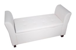 Bituxx Sofa biała z oparciami średnia pufa white pu
