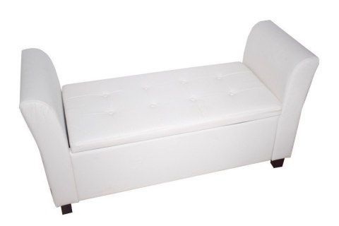 Bituxx Sofa biała z oparciami średnia pufa white pu Bituxx Sofa biała z oparciami średnia pufa white pu