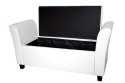 Bituxx Sofa biała z oparciami średnia pufa white pu