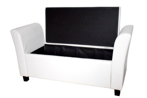 Bituxx Sofa biała z oparciami średnia pufa white pu Bituxx Sofa biała z oparciami średnia pufa white pu