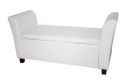 Bituxx Sofa biała z oparciami średnia pufa white pu