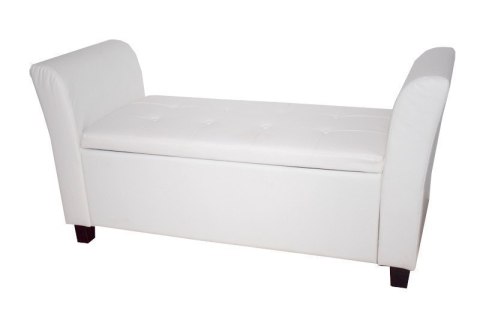 Bituxx Sofa biała z oparciami średnia pufa white pu Bituxx Sofa biała z oparciami średnia pufa white pu