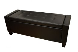 Bituxx Sofa mała czarna eko skóra pufa black pu