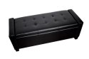 Bituxx Sofa mała czarna eko skóra pufa black pu