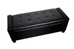 Bituxx Sofa mała czarna eko skóra pufa black pu