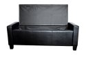 Bituxx Sofa mała czarna eko skóra pufa black pu