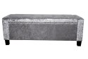 Bituxx Sofa mała szara błyszcząca pufa GREY CRUSHED VELWET