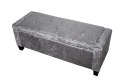 Bituxx Sofa mała szara błyszcząca pufa GREY CRUSHED VELWET