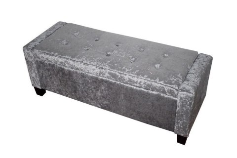 Bituxx Sofa mała szara błyszcząca pufa GREY CRUSHED VELWET Bituxx Sofa mała szara błyszcząca pufa GREY CRUSHED VELWET