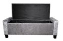 Bituxx Sofa mała szara błyszcząca pufa GREY CRUSHED VELWET