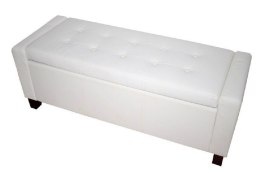 Bituxx Sofa pufa biała eko skóra mała sofa WHITE PU
