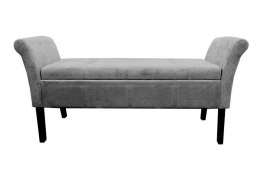 Bituxx Sofa pufa grey chenille z oparciami duża