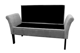 Bituxx Sofa pufa grey chenille z oparciami duża
