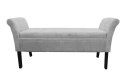 Bituxx Sofa pufa silver chenille z oparciami duża