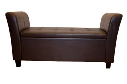 Bituxx Sofa średnia brązowa eko skóra pufa brown pu