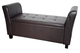 Bituxx Sofa średnia brązowa eko skóra pufa brown pu