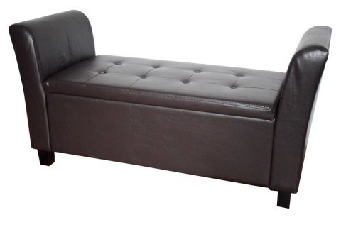 Bituxx Sofa średnia brązowa eko skóra pufa brown pu Bituxx Sofa średnia brązowa eko skóra pufa brown pu