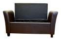 Bituxx Sofa średnia brązowa eko skóra pufa brown pu