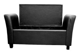 Bituxx Sofa średnia czarna black pu skóra z oparciami