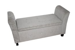 Bituxx Sofa średnia srebrna silver chenille z guzikami