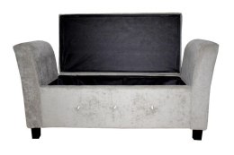 Bituxx Sofa średnia srebrna silver chenille z guzikami